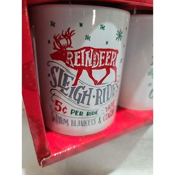 New With Box Christmas Holiday Ceramic Coffee Mugs Set of 2 Hot Cocoa - Picture 3 of 9